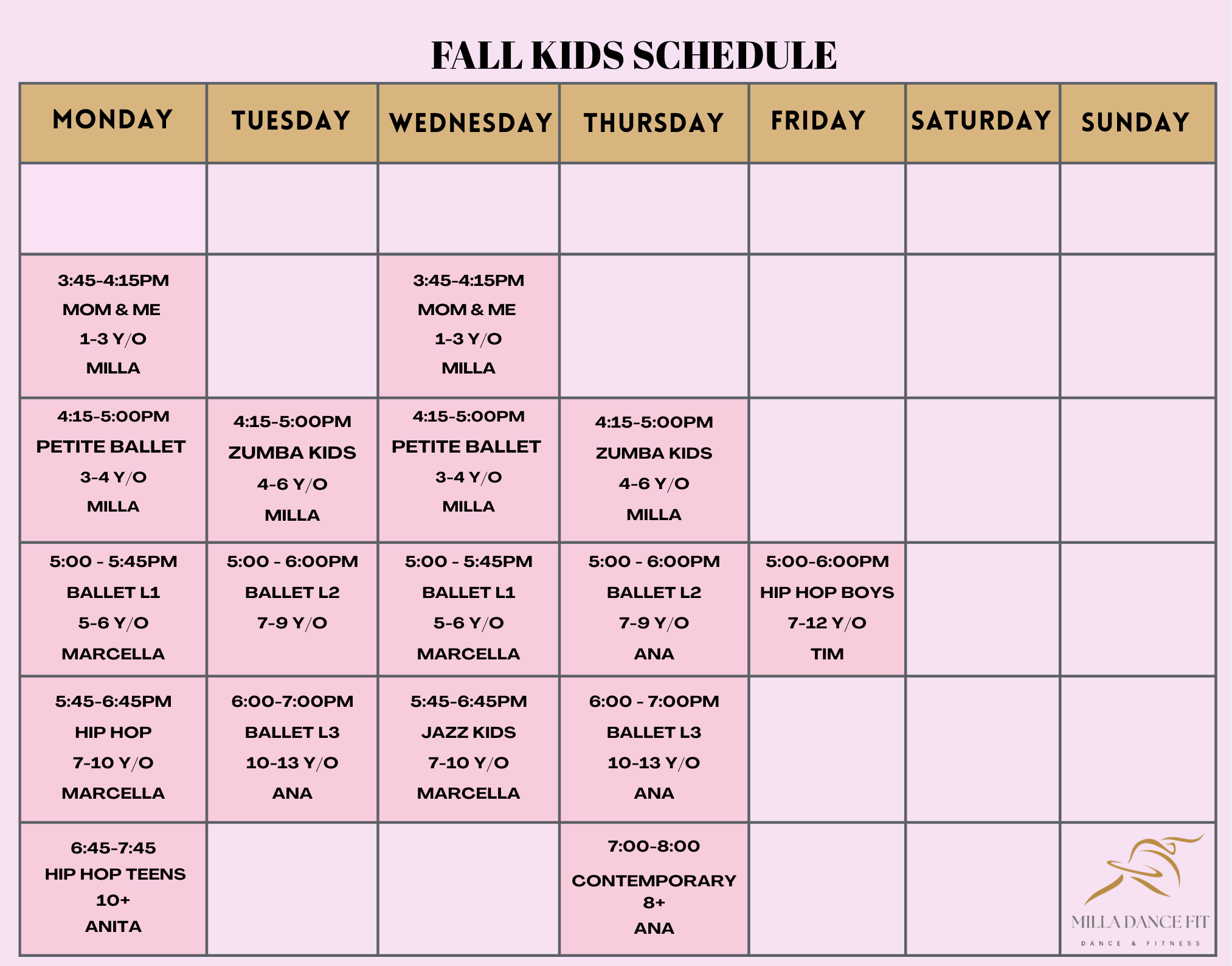 Kids Schedule
